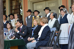 Conferenza stampa davanti al Museo Etnografico Nazionale di Plovdiv (Bulgaria)